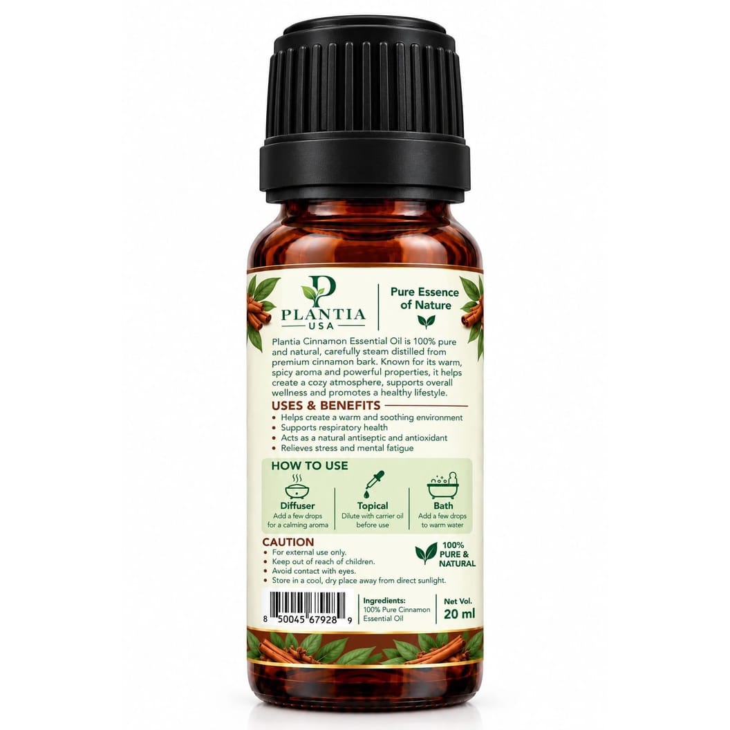 Darchini (Cinnamon) Essential Oil 20ml – 100% Pure & Natural Cinnamon Oil for Aromatherapy, Diffuser & External Use